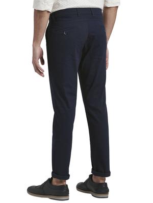 blue solid flat front casual trouser - 17766368 - Standard Image - 4