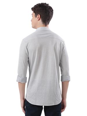 grey solid short kurta - 17766534 - Standard Image - 3