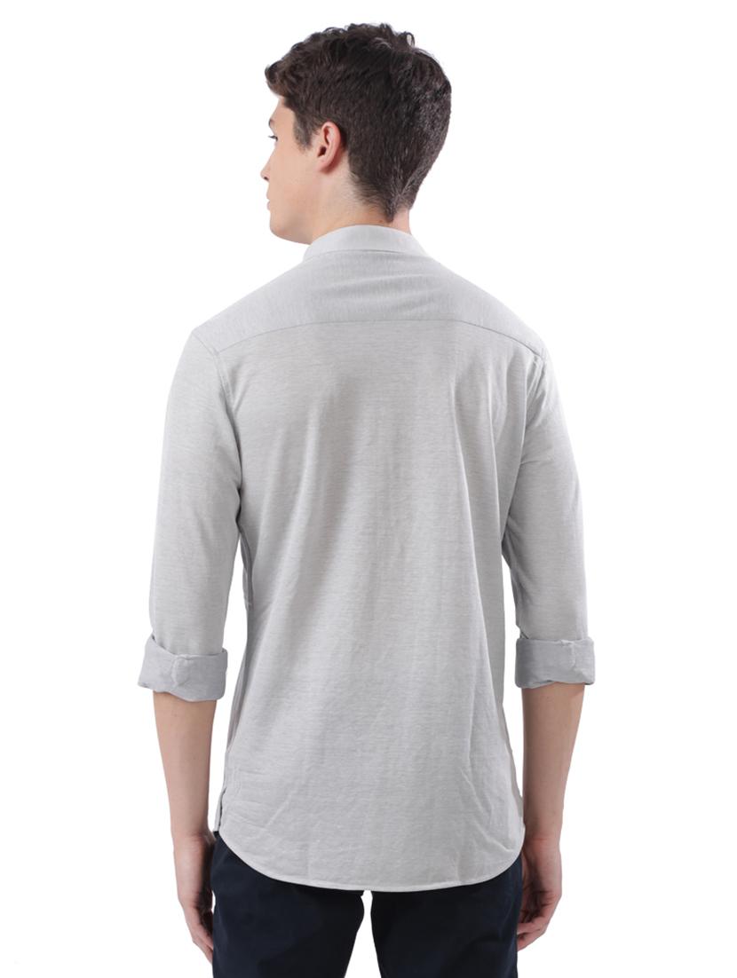 grey solid short kurta - 17766534 - Zoom Image - 3