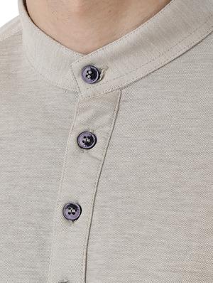 beige solid short kurta - 17766535 - Standard Image - 5