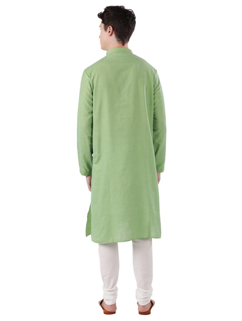 green embroidered long kurta - 17766597 - Zoom Image - 3