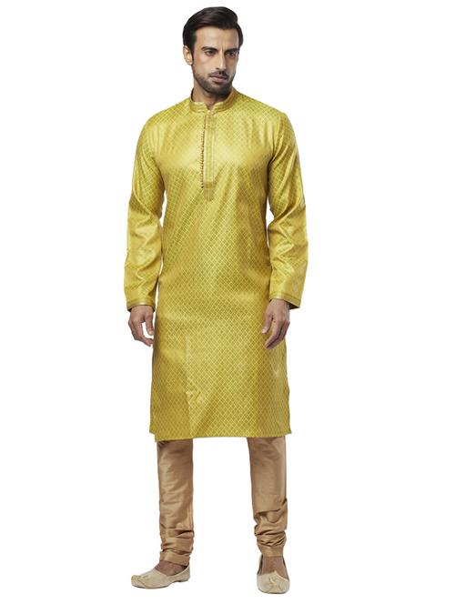 yellow printed short kurta - 17766602 - Standard Image - 1