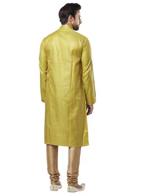 yellow printed short kurta - 17766602 - Standard Image - 3