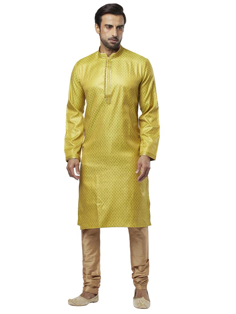 yellow printed short kurta - 17766602 - Zoom Image - 1