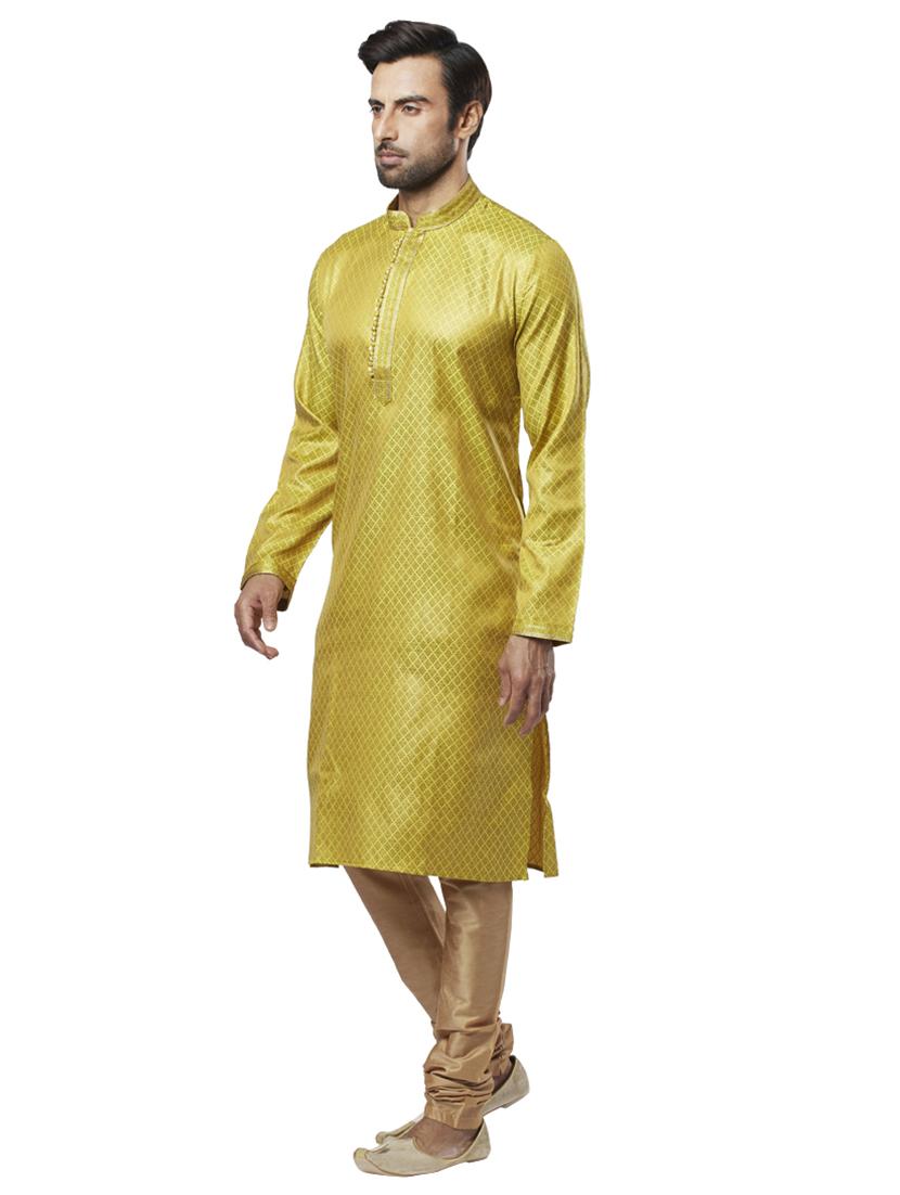 yellow printed short kurta - 17766602 - Zoom Image - 2