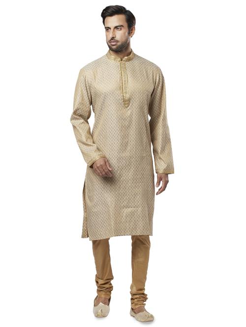 beige printed long kurta - 17766603 - Standard Image - 1
