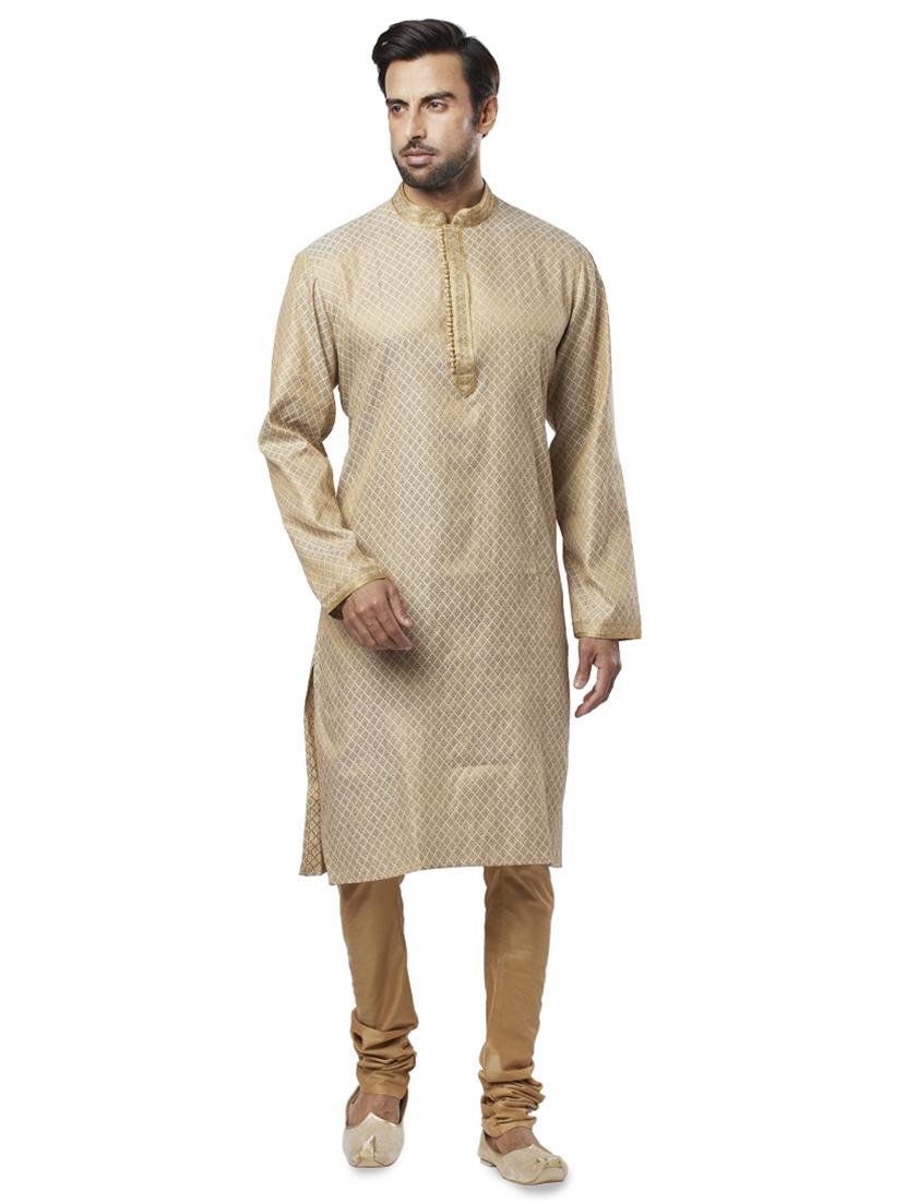 beige printed long kurta - 17766603 - Zoom Image - 1