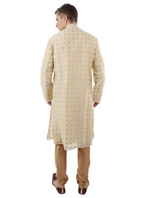 beige self design long kurta - 17766604 - Standard Image - 3