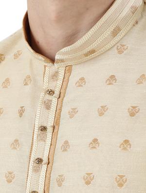 beige self design long kurta - 17766604 - Standard Image - 4