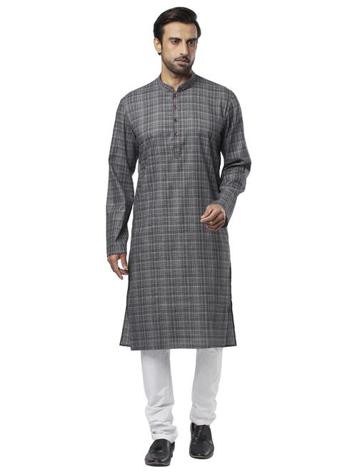 black checkered long kurta - 17766608 - Standard Image - 1