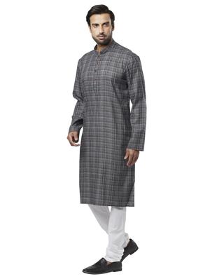 black checkered long kurta - 17766608 - Standard Image - 2
