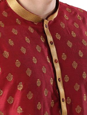 maroon embroidered long kurta - 17766619 - Standard Image - 4