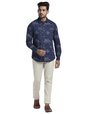 blue printed casual shirt - 17766628 - Standard Image - 4