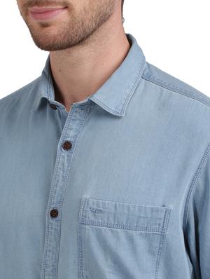 blue solid casual shirt - 17766633 - Standard Image - 5