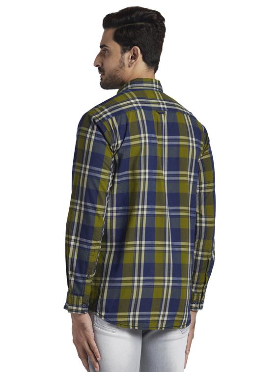 olive green checkered casual shirt - 17766638 - Zoom Image - 3