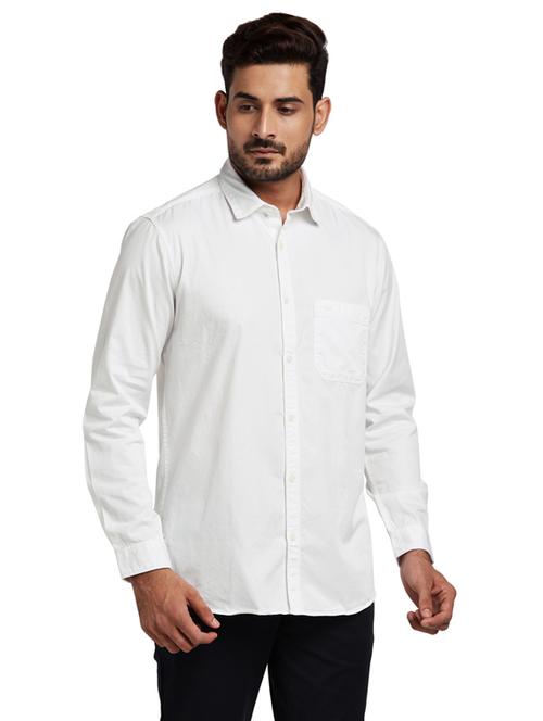 white solid casual shirt - 17766644 - Standard Image - 1