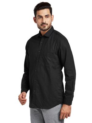 black solid casual shirt - 17766646 - Standard Image - 2