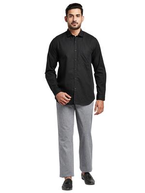 black solid casual shirt - 17766646 - Standard Image - 4