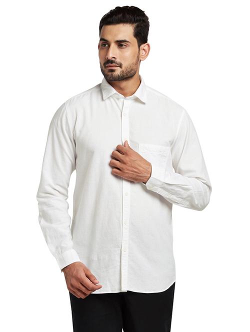 white solid casual shirt - 17766647 - Standard Image - 1