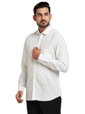 white solid casual shirt - 17766647 - Standard Image - 2