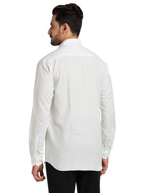 white solid casual shirt - 17766647 - Standard Image - 3