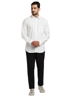 white solid casual shirt - 17766647 - Standard Image - 4