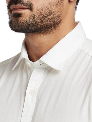 white solid casual shirt - 17766647 - Standard Image - 5