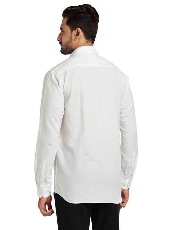 white solid casual shirt - 17766647 - Zoom Image - 3