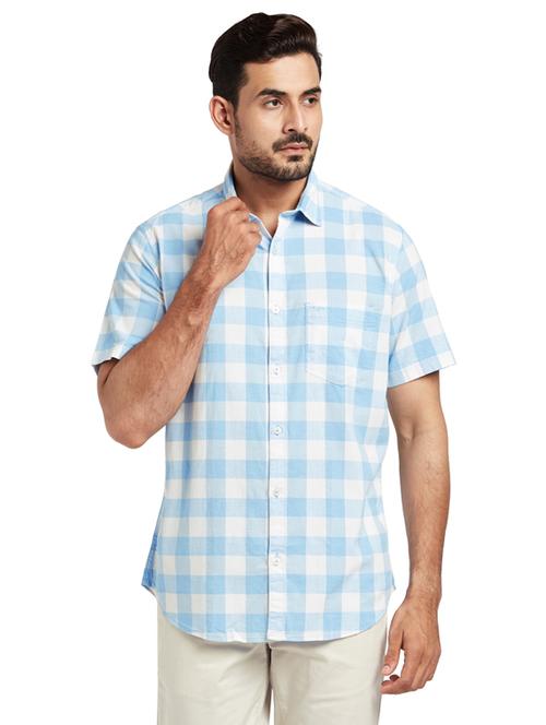 blue checkered casual shirt - 17766651 - Standard Image - 1