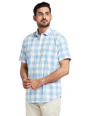 blue checkered casual shirt - 17766651 - Standard Image - 2
