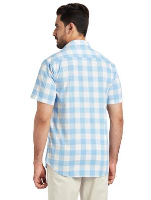 blue checkered casual shirt - 17766651 - Standard Image - 3