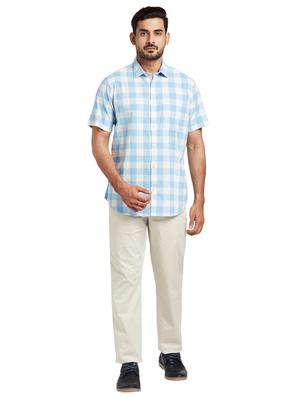 blue checkered casual shirt - 17766651 - Standard Image - 4
