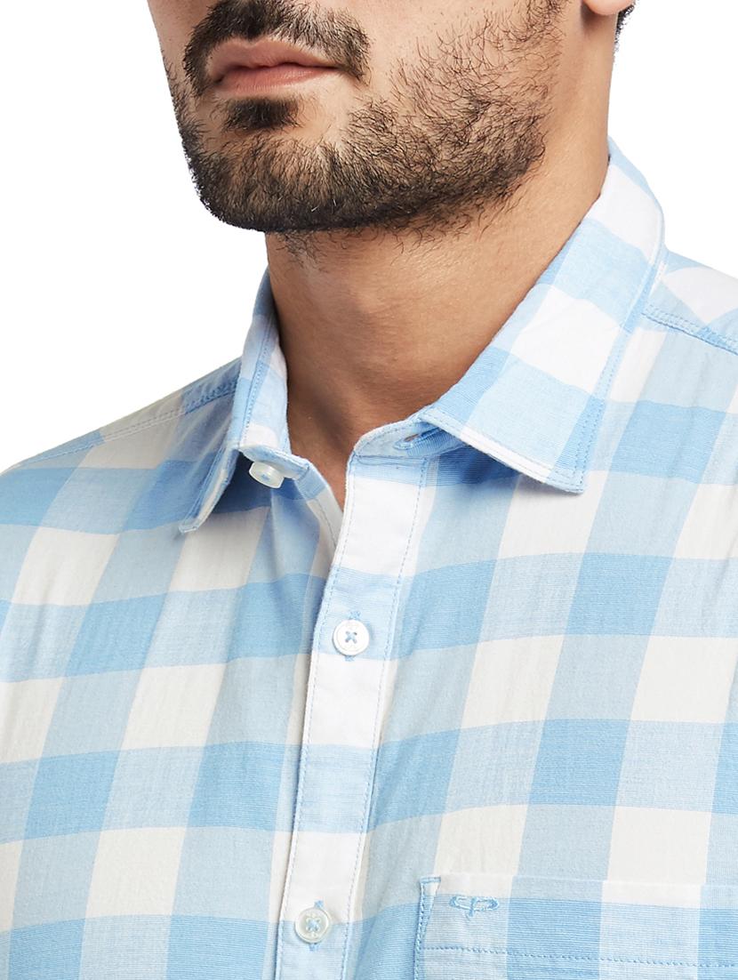 blue checkered casual shirt - 17766651 - Zoom Image - 5