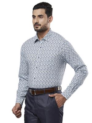 blue printed formal shirt - 17766678 - Standard Image - 2