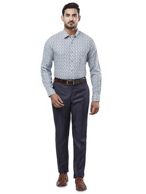 blue printed formal shirt - 17766678 - Standard Image - 4