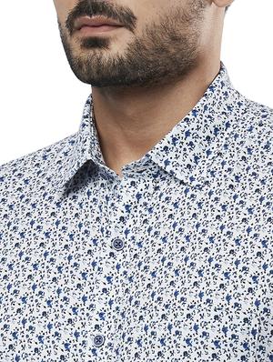 blue printed formal shirt - 17766678 - Standard Image - 5