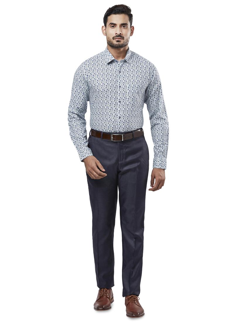 blue printed formal shirt - 17766678 - Zoom Image - 4