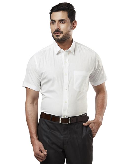 white solid formal shirt - 17766683 - Standard Image - 1