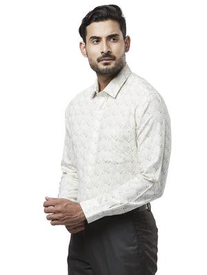 white printed formal shirt - 17766686 - Standard Image - 2