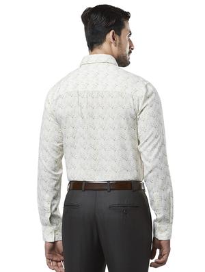 white printed formal shirt - 17766686 - Standard Image - 3