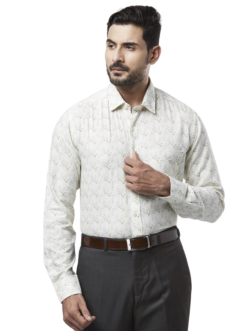 white printed formal shirt - 17766686 - Zoom Image - 1