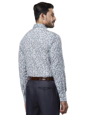 blue printed formal shirt - 17766687 - Standard Image - 3