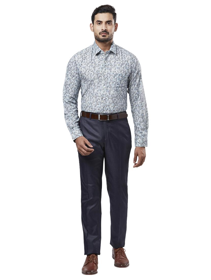 blue printed formal shirt - 17766687 - Zoom Image - 4
