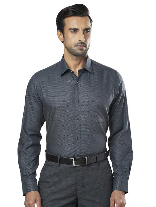 grey printed formal shirt - 17766700 - Standard Image - 1