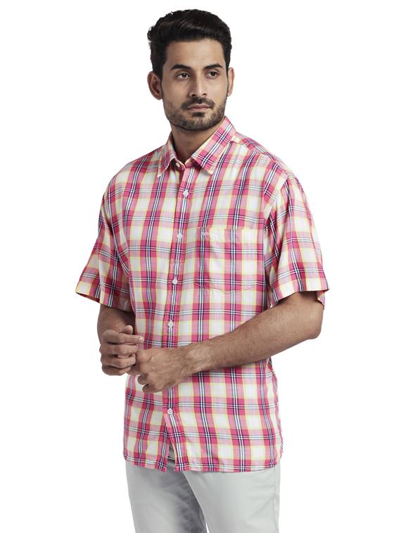 pink checkered casual shirt - 17766701 - Zoom Image - 2