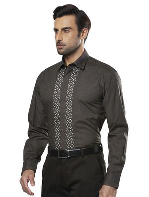 brown printed formal shirt - 17766715 - Standard Image - 2