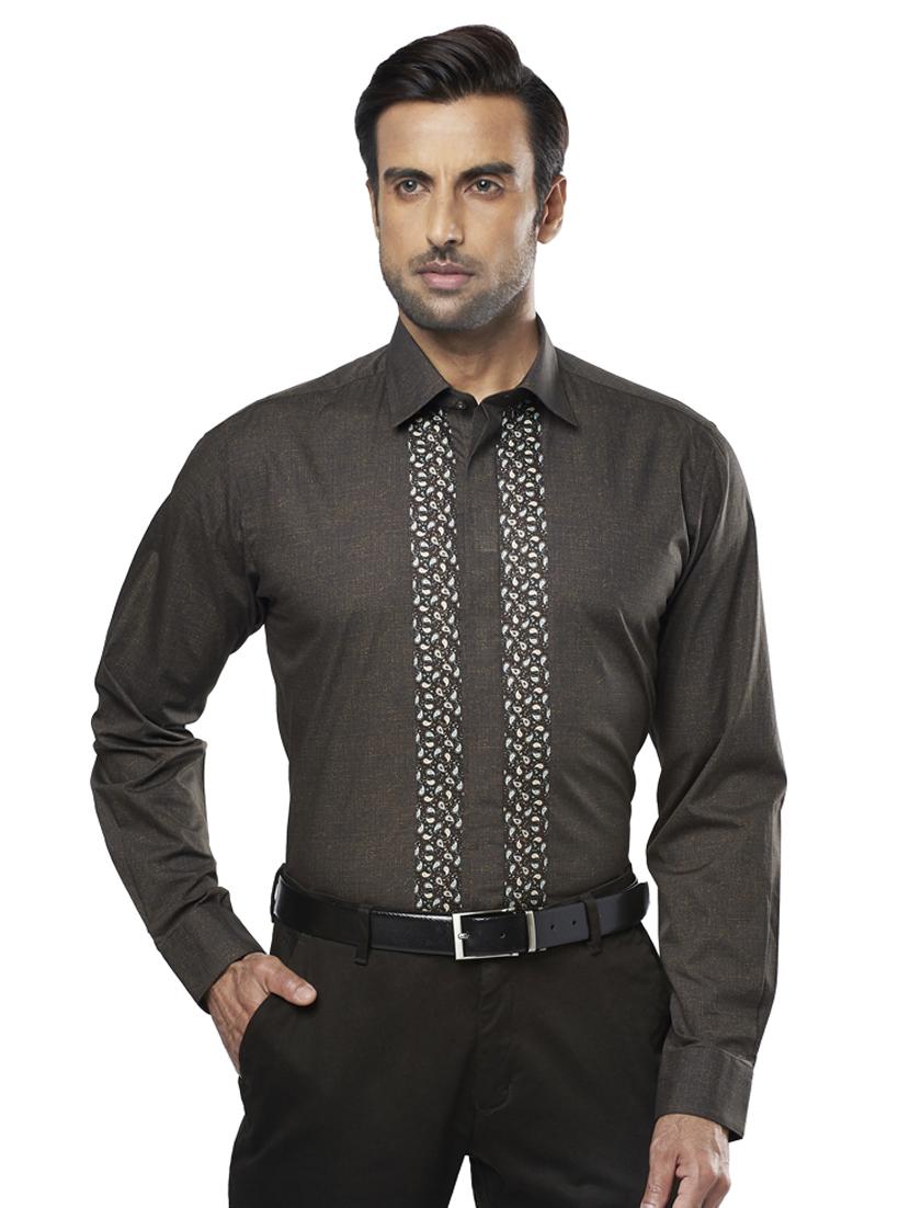 brown printed formal shirt - 17766715 - Zoom Image - 1