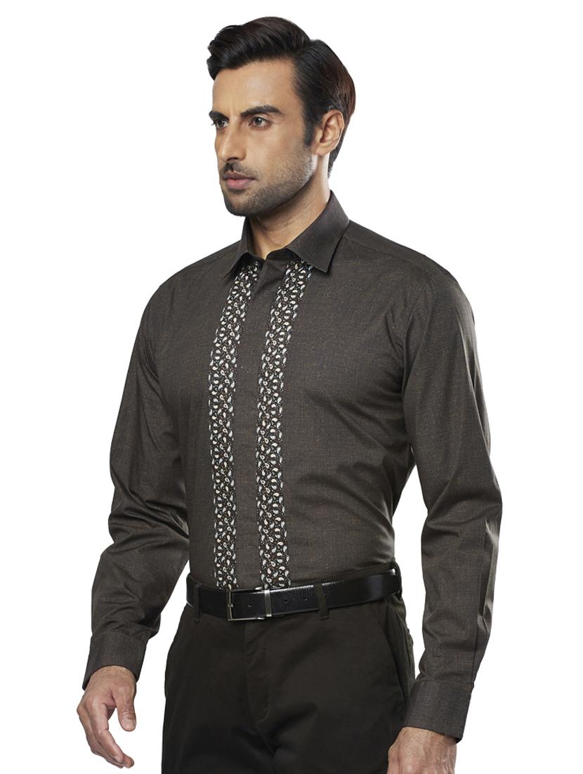 brown printed formal shirt - 17766715 - Zoom Image - 2