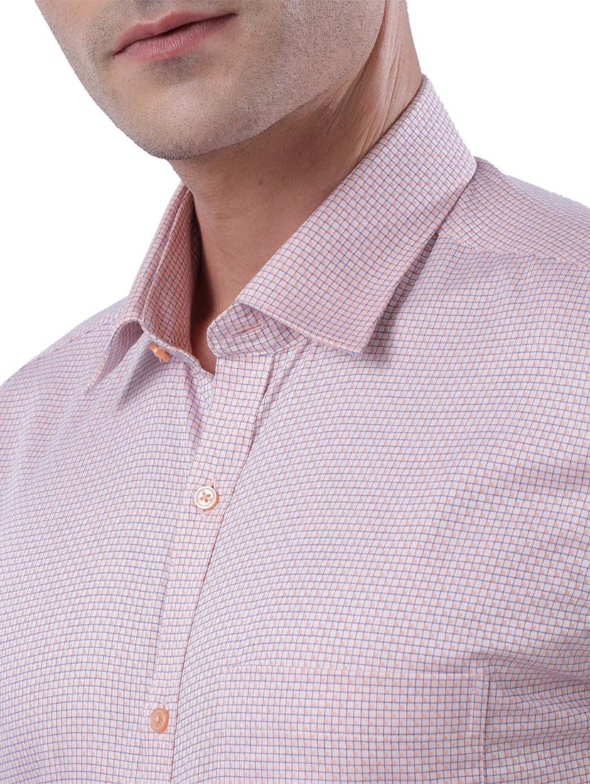 orange checkered formal shirt - 17766717 - Zoom Image - 5
