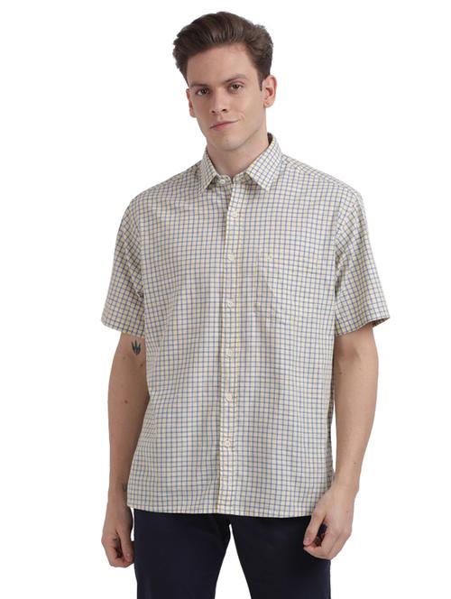 yellow checkered casual shirt - 17766718 - Standard Image - 1